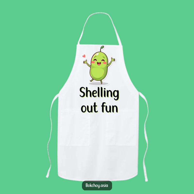 Funny Pea Pod Dance Apron - Cheerful Veggie Character for a Hilarious Kitchen