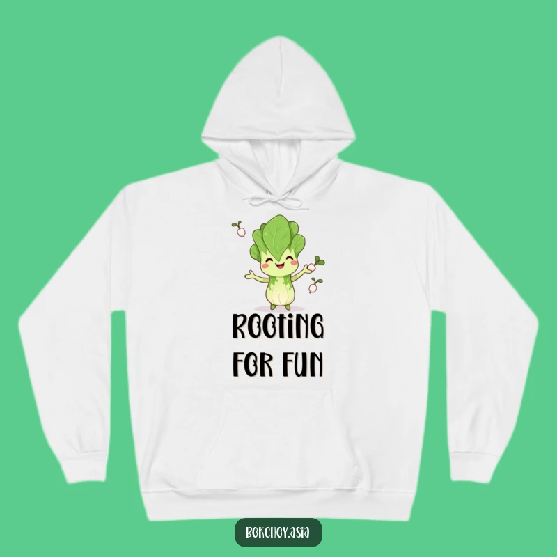 Cozy Funny Bok Choy Juggling Hoodie: Warmth and Veggie Fun, Perfect Funny Gift