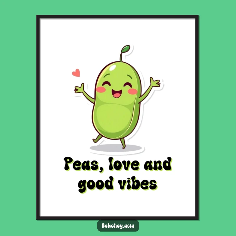 Free Printable Wall Art: Dancing Pea Pod Funny Downloadable Home Decor