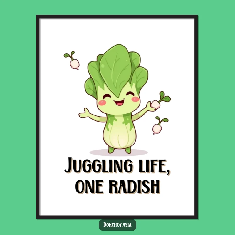 Funny Free Printable Wall Art: Juggling Veggies - Downloadable Kitchen Decor