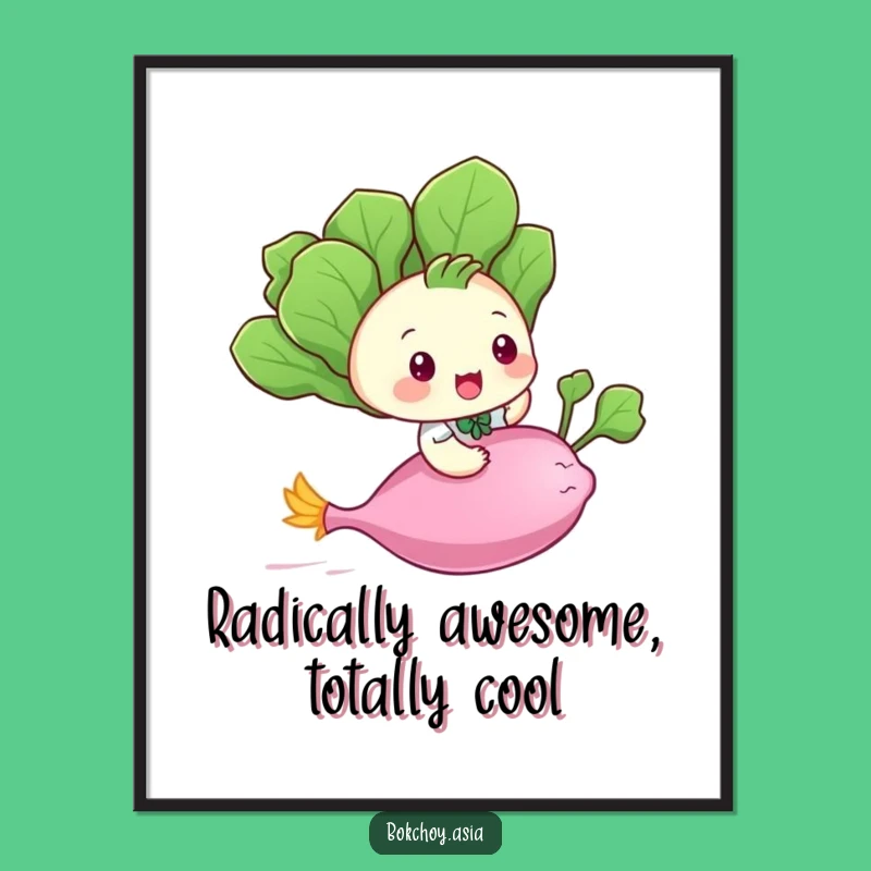 Free Printable Wall Art: Bok Choy Flying Funny Downloadable Home Decor