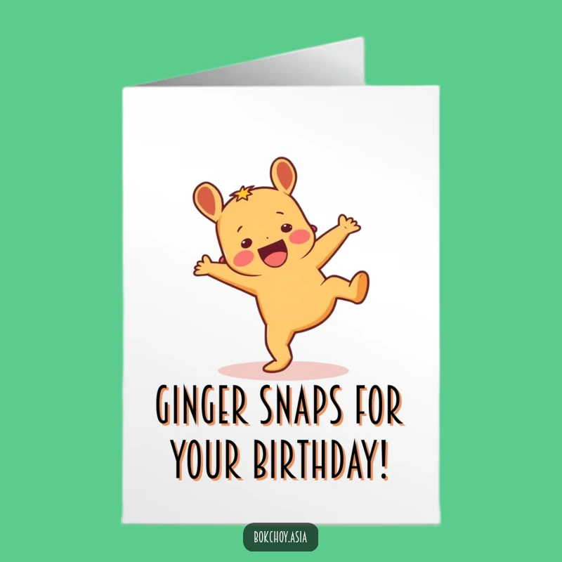 Free Printable Happy Birthday Card: Cartwheeling Ginger Funny Downloadable Gift