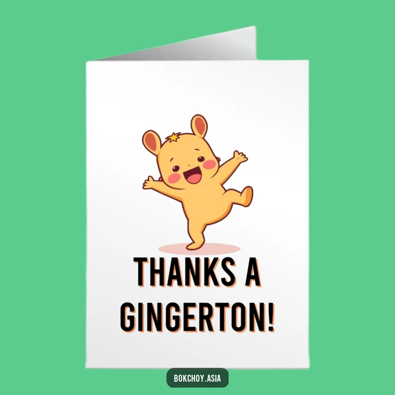 Free Printable Thank You Card: Cartwheeling Ginger Funny Downloadable Gift