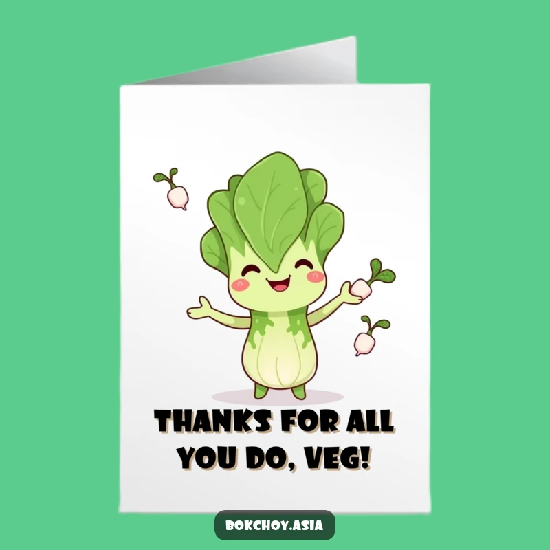 Whimsical Free Printable Thank You Card: Bok Choy's Radish Thanks - Instant Download